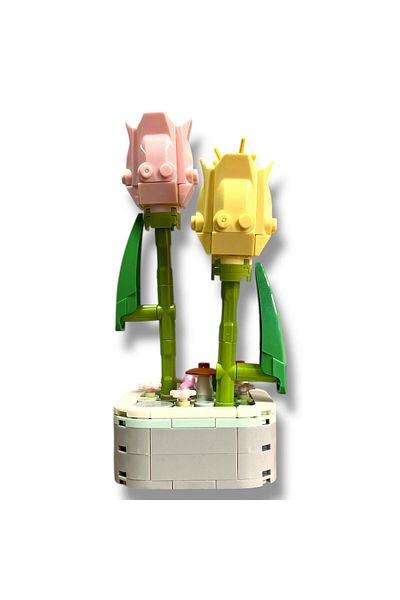 DOSTOYS 107 Piece Tulip Lily Building Kit - Realistic and Decorative Building Toy