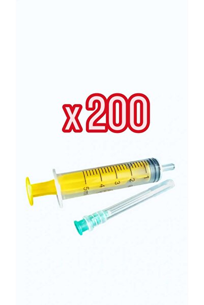 TTT WORLD 5 cc ( 5 ml ) Yeşil Uçlu ( 0.8 38mm ) Steril Enjektör Şırınga Tek Kullanımlık 200 ADET