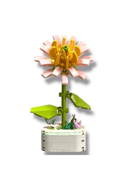 DOSTOYS 151 Pieces Chrysanthemum Flower Building Kit - Realistic and Decorative Building Toy