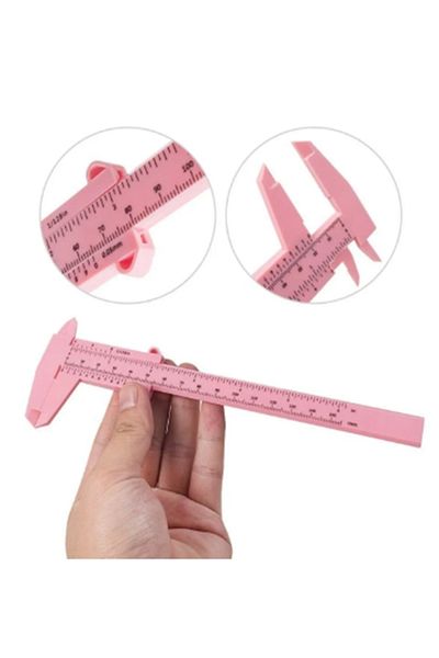 Arzu Güzel Cosmetics Eyebrow Tattoo Permanent Makeup Symmetry Measuring Ruler Caliper Gold Ratio Pink