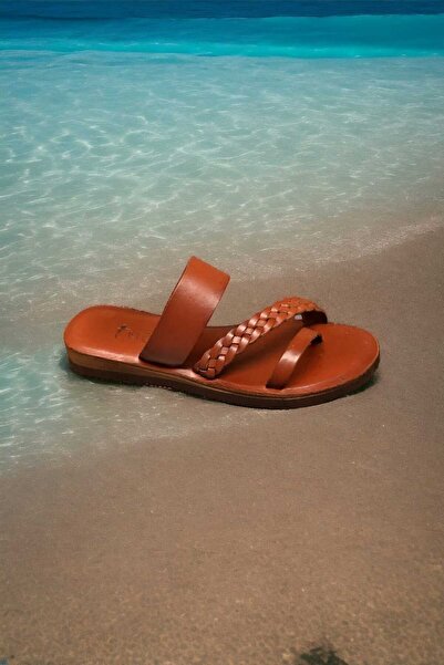 DURAN Women's Leather Slippers with Knitting Detail
