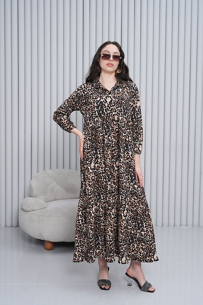 Miss Dünya Lissa Women's Shirt Collar Buttoned Long Woven Dress