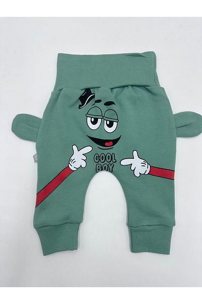Egelite Cool Boy Printed 2-Piece Baby Set for Baby Boy - 0-3-6-9-12 Months Single Bottom-Pants-Leggings