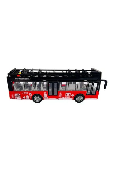 FEN TOYS Toy bus with sound and lights city passenger bus city bus tourist bus with seats on top