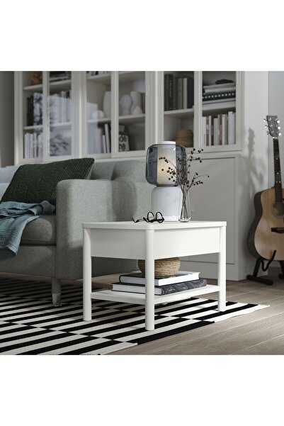 IKEA yan sehpa, kırık beyaz, 64x40 cm