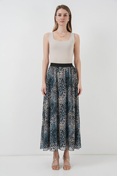 Bigdart 8032 Fusta lungă din șifon indigo model