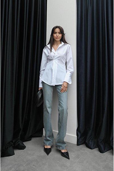 Havoş Bílá košile se stahovací šňůrkou na zádech