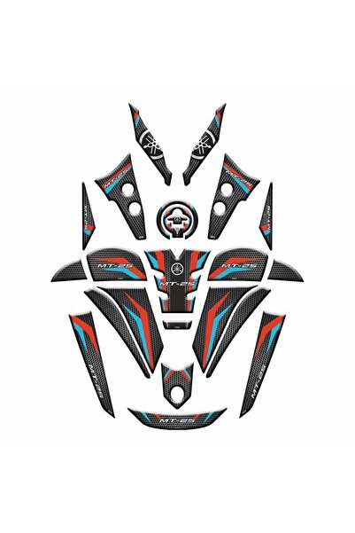 GOGOPREMİUM YAMAHA MT25 2020 - 2024 UYUMLU FULL TANK PAD SET 010