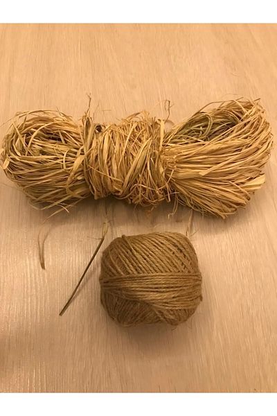 edalle Natural Raffia Banana Fiber - Straw Rope, Decoration Material 100 Grams 1 Jute String