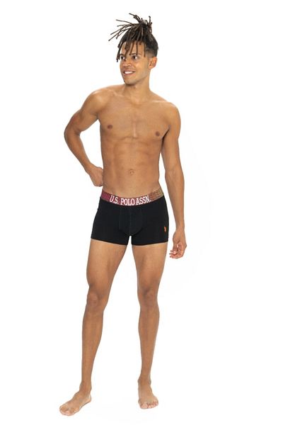 U.S. Polo Assn. Bărbați, licențiat USPA, Boxer cu triunghi (negru-gri-melange-albastru închis)