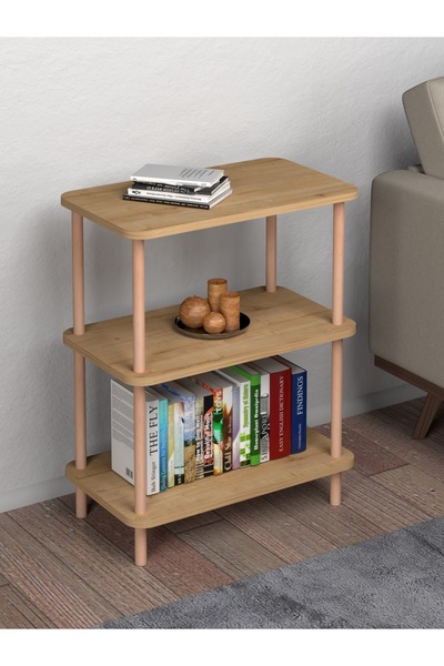 DESENGO Safir Meşe Dekoratif 3raflı Eşya Düzenleyici Mutfak,salon,koridor,balkon