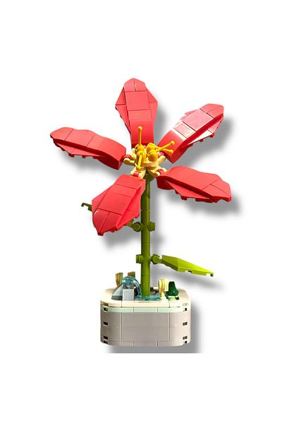 DOSTOYS 156 Piece Red Orchid Construction Set - Realistic and Decorative Construction Toy
