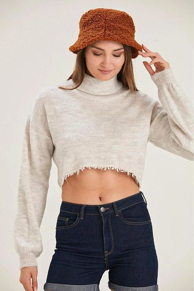 ALEXANDERGARDI Pulover crop cu gât (B22-5752)