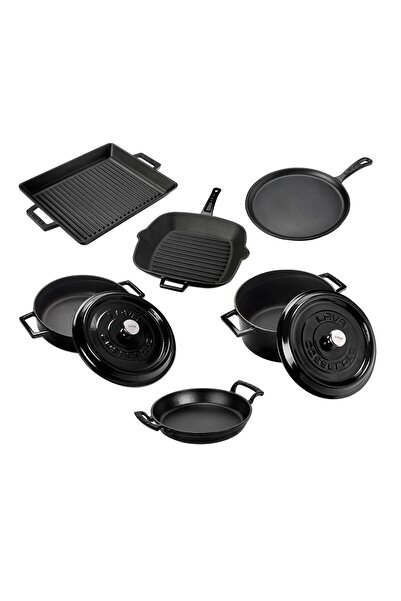 Lava Cast Iron 6X Trendy Series 8 Piece Cookware & Pans Set