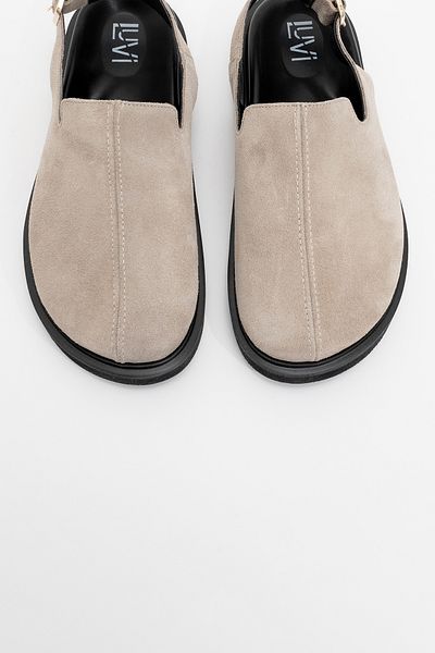 LuviShoes Dámské sandály z pravé kůže LABY béžové semišové