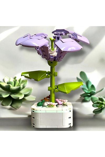 DOSTOYS 141-Piece Morning Glory Flower Building Kit - Realistic and Decorative Building Toy
