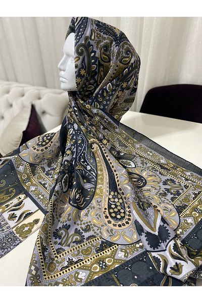 Butik Women's New Ethnic Pattern Cotton Silk Shawl