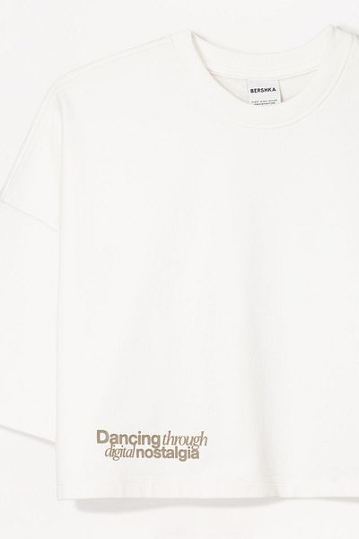 Bershka Printed short sleeve sweater