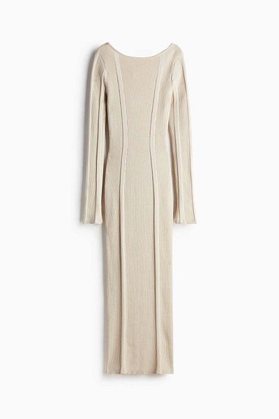 H&M Low-back rib-knit bodycon dress