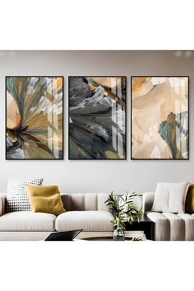Harika bir ev Hari̇kabi̇rev | Yellow-Grey-Green Abstract Detailed Combination...