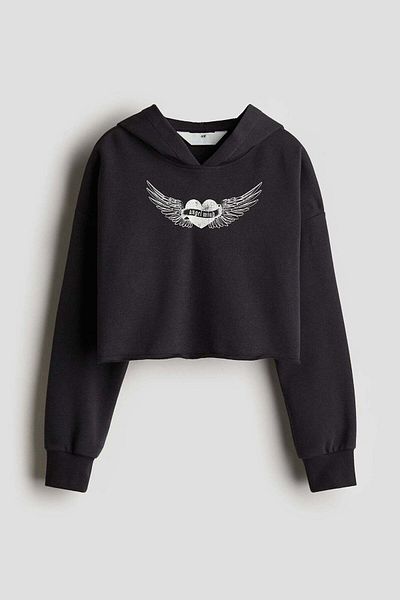 H&M Printed cropped hoodie