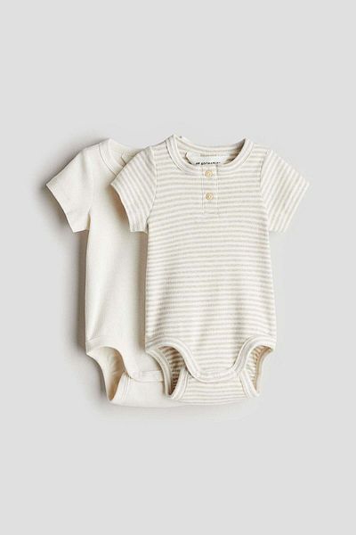 H&M 2-pack Henley Bodysuits