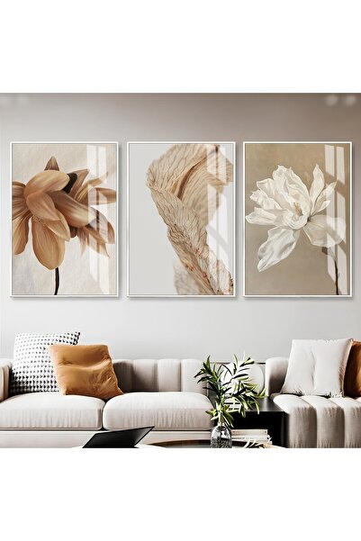 Harika bir ev HARİKABİREV|SOFT TURUNCU-BEYAZ-KREM ÇİÇEKLİ KOMBİNİ 01|ÇERÇEVEL...