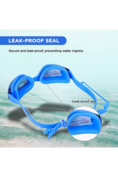 Endless Stylish Swimming Goggle with Anti-Fog & UV Protection | Leak Proof | Blue |Free Size| Silicon, PU