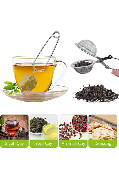 NOYİSKA Demlik Model Çelik Çay Bitki Çayı Demleme Süzgeci Bardakta Çay Kahve ...