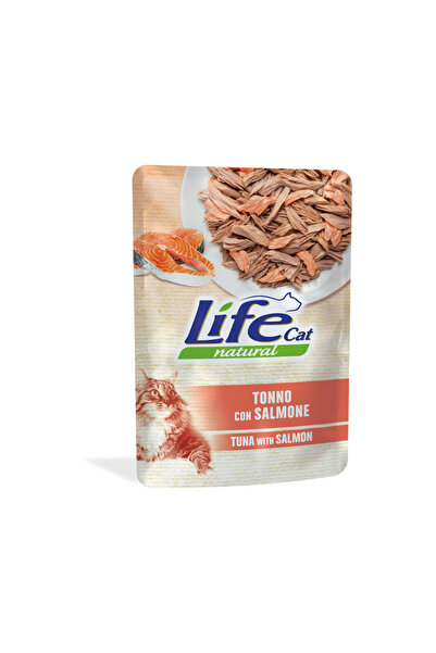 Life Cat كيس طعام قطط من التونة الطبيعية مع السلمون - 70 جرام
