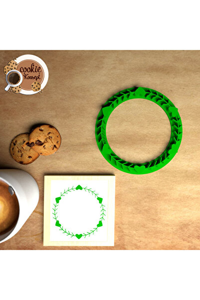 CookieKonsept قالب كوكي مطبوع عليه عبارة "Hearts Ribbon Concept" - ختم