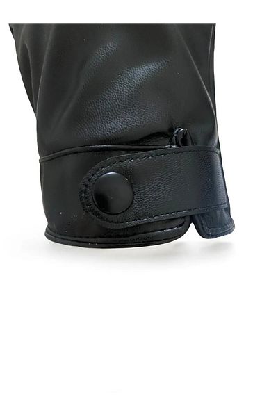 AYDINER TEKSTİL Unisex Leather Gloves - Touch Screen and Fleece Inside