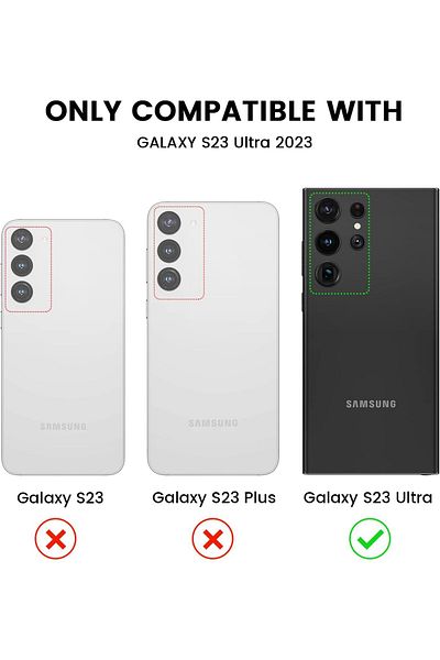 AWH for Samsung Galaxy S23 Ultra Camera Lens Protector, HD Glass Metal Screen Cover, Silver