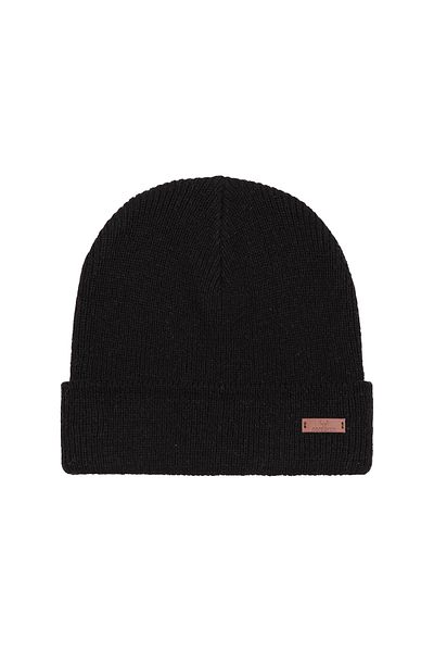 Nordbron Black Unisex Basic Acrylic Beret - Winter, Logo Detailed, Daily Use
