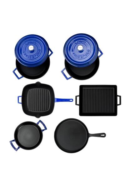 Lava Döküm 6x Trendy Serisi 8 Parça Tencere & Tava Seti
