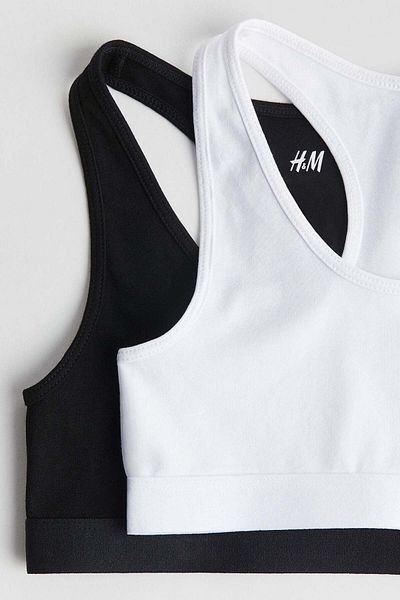 H&M 2-pack cotton jersey crop tops