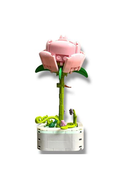 DOSTOYS 104 Piece Pink Rose Building Kit - Realistic and Decorative Building Toy