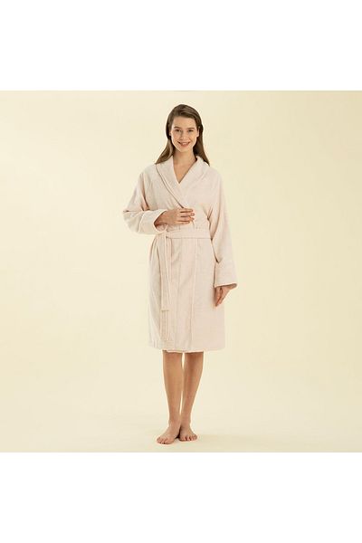Chakra Solid Unisex Bathrobe Powder