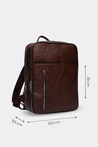 MORCA Unisex Premium Δερμάτινη Τσάντα Laptop - Crazy Brown