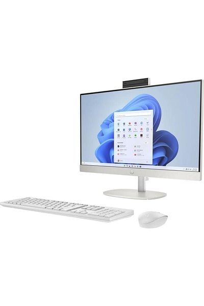 HP All-in-One (2024) Desktop AMD Ryzen 7-7730U 23.8inch FHD 512GB SSD 8GB RAM Shell White