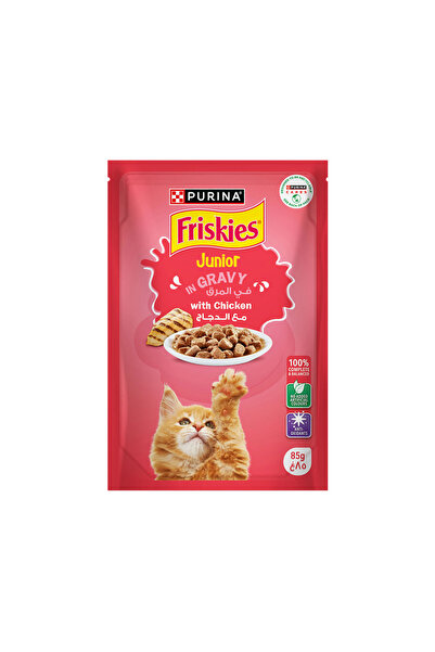 Friskies كيس طعام القطط جونيور بنكهة الدجاج في المرق - 85 جرام