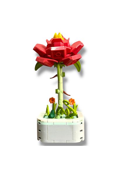 DOSTOYS 114 Pieces Peony Flower Building Kit - Realistic and Decorative Building Toy