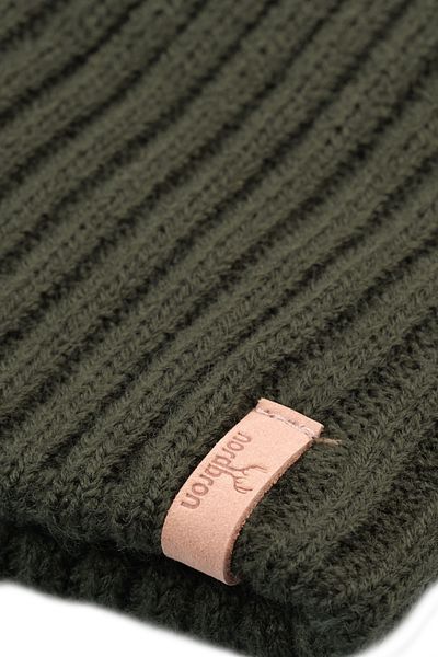 Nordbron Military Green Unisex Beanie - Winter Acrylic Waylett with Logo Detail, Casual