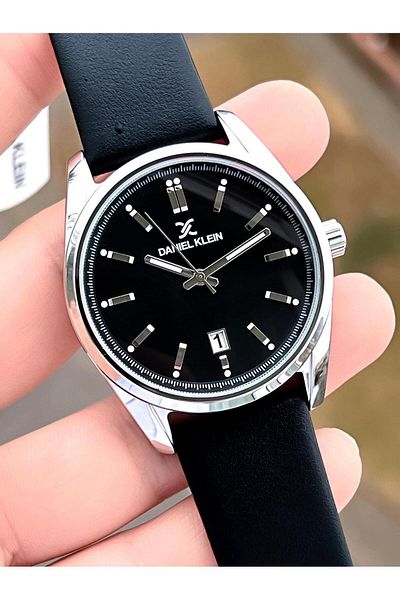 Daniel Klein 3 Atm Leather Band Men's Wristwatch - Dial with Calendar, for Engagement and Groom Edk.13819.1
