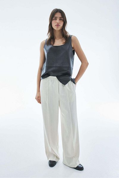 H&M Wide crease-detail trousers