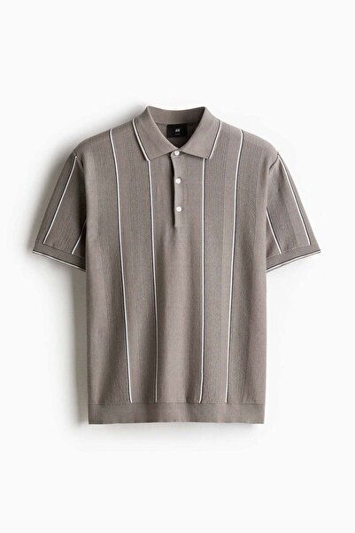 H&M Regular Fit Pointelle-knit polo shirt