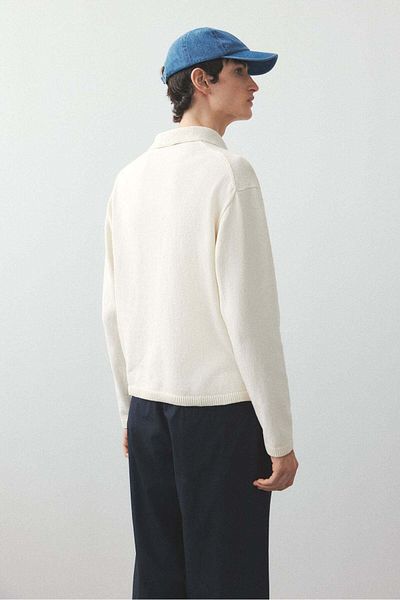 H&M Loose Fit Fine-knit Polo Shirt