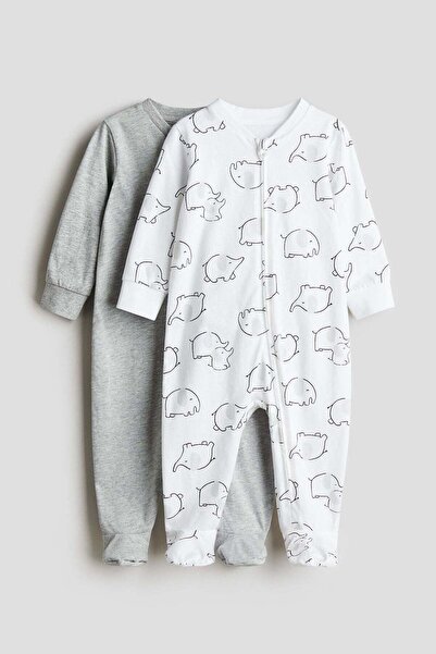 H&M 2-pack zip-up sleepsuits