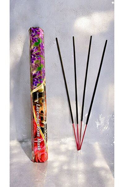 NAHAMİS TRADE Darshan Lavender Rose Musk Kokulu 20'Li Çubuk Tütsü Aromatik Ko...