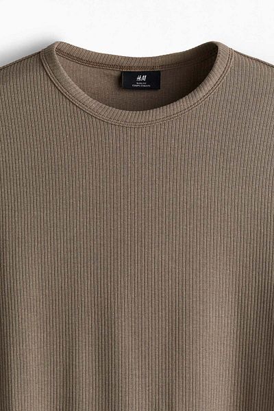 H&M Slim Fit Ribbed T-shirt